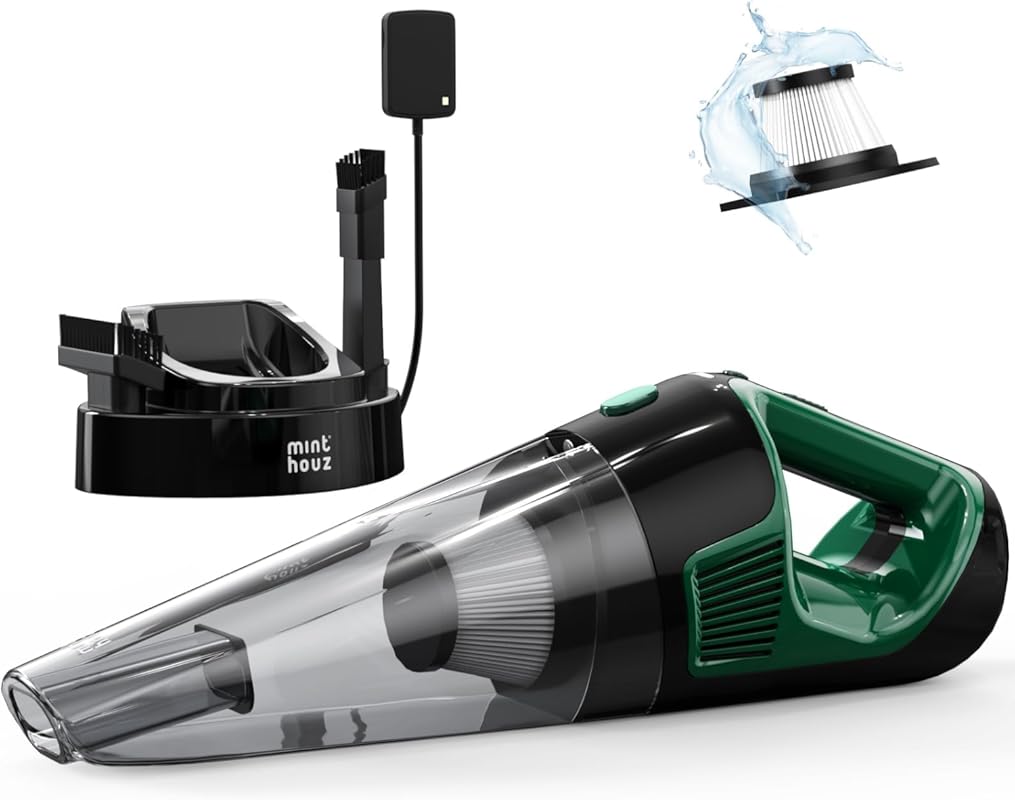 Minthouz Handheld Cordless Vacuum with LED Light and Charging Base for