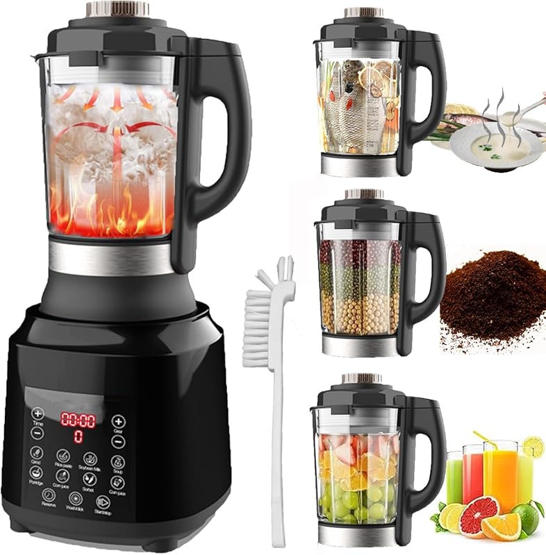 High-Speed Countertop Blender and Hot Soup Maker with Preset and Self-