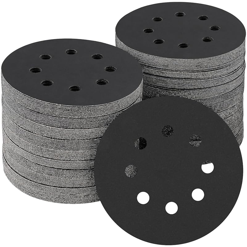 Wet Dry 5-inch Orbital Sanding Discs, 800 Grit Silicon Carbide Hook an