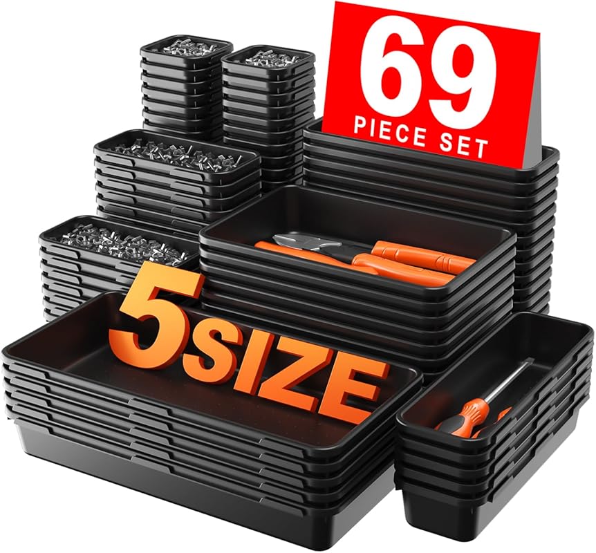 A-LUGEI 69-Piece Tool Box Organizer Tray Divider Set for Tool Chests, 