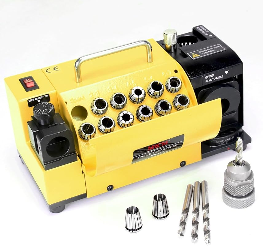 MRCM Portable Drill Sharpener for 3-15mm Bits, Adjusts 95-135° Angle, 