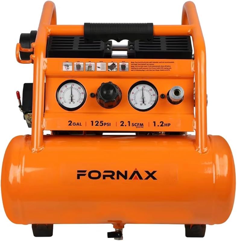 FORNAX Portable 2 Gallon Quiet Oil-Free Air Compressor for Auto, Tire 
