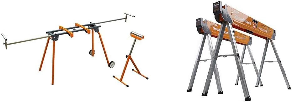 Bora Portamate Miter Saw Stand Combo with Speedhorse Sawhorse for All 