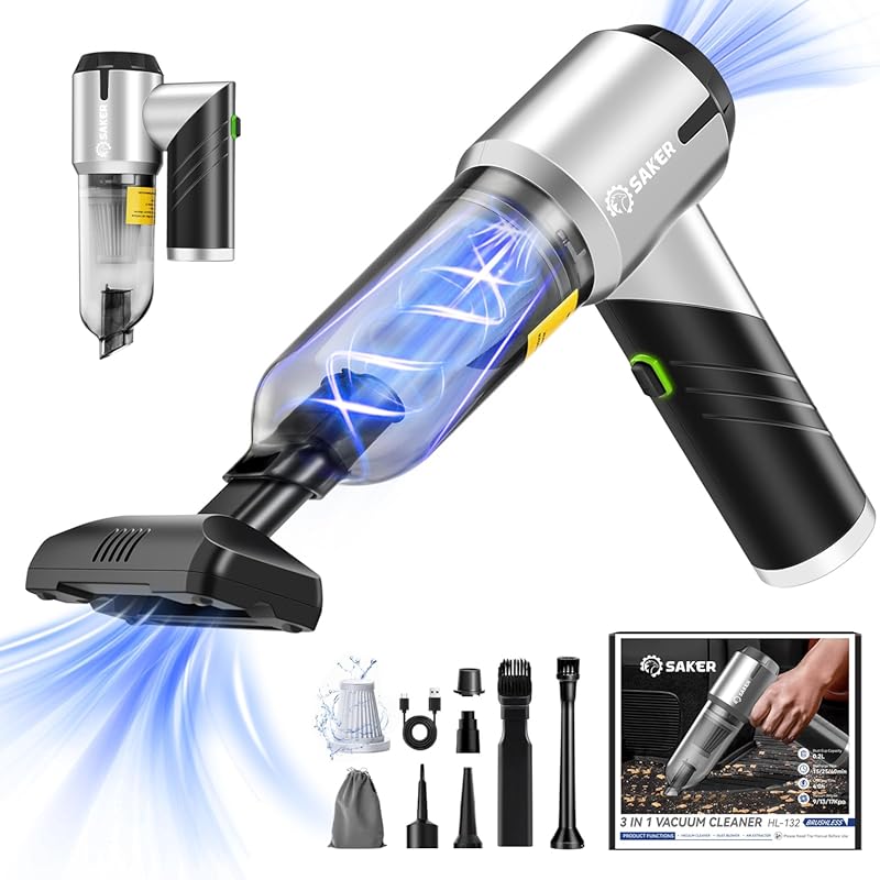 5 Best Car Vacuums for Detailing: Expert Picks for a Flawless Interior 3 Saker Handheld Car Vacuum Portable Cordless17000PA Mini Vacuums Rechar
