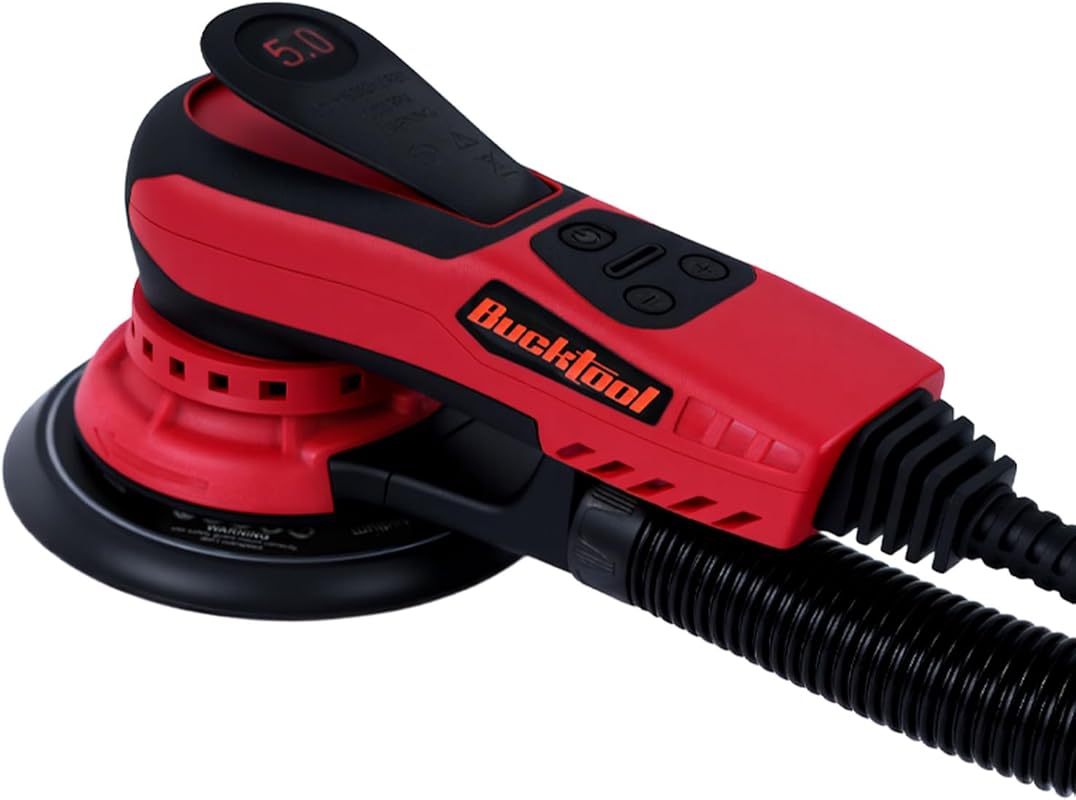 Bucktool 6-inch Orbital Sander with Brushless Motor, Variable Speed, a