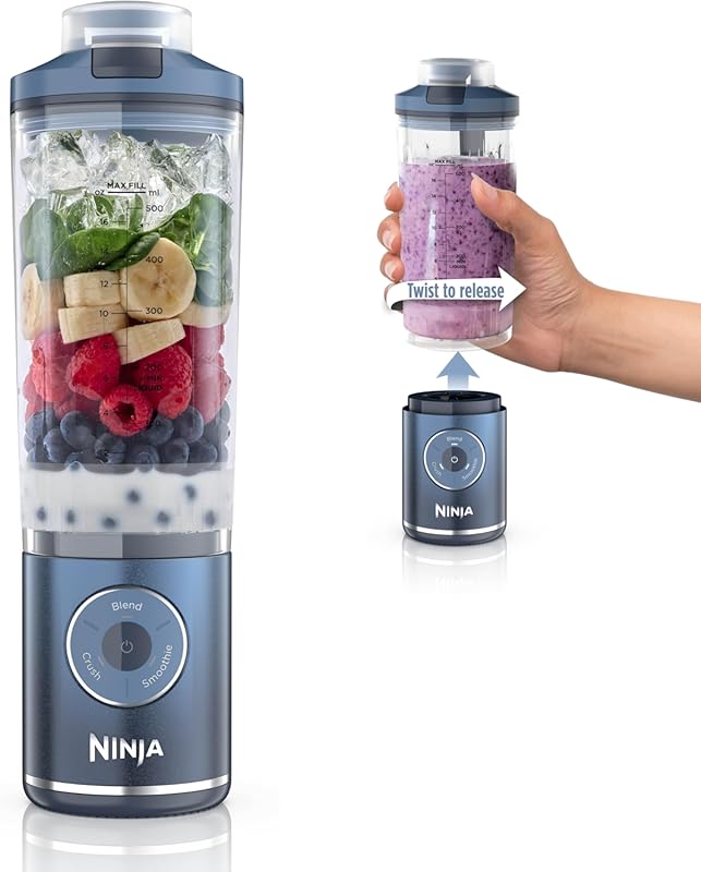 Ninja Portable Personal Blender, Cordless with 22 oz Vessel, Crushes I