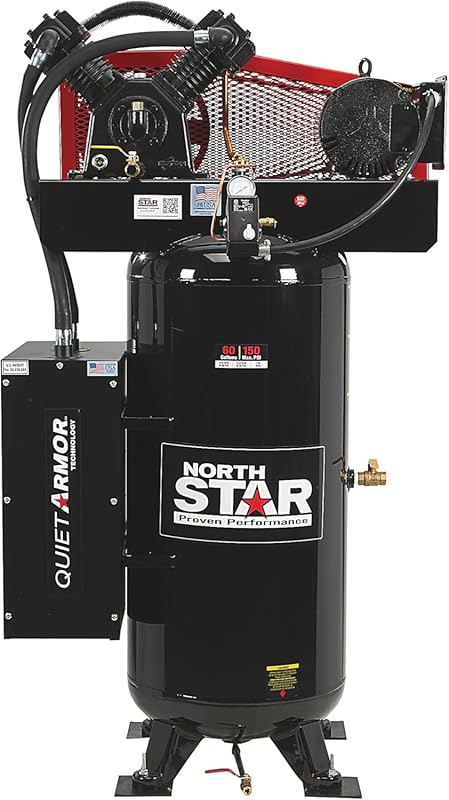 NorthStar Quiet 60 Gallon Air Compressor with 5 HP, 19 CFM at 90 PSI, 