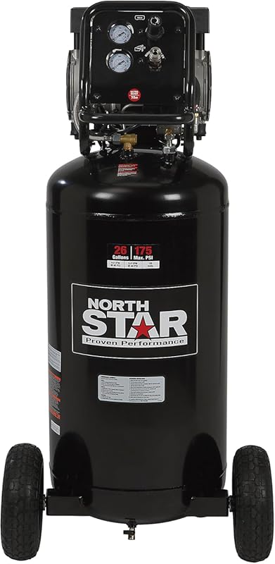 NorthStar 26-Gallon Portable Quiet Electric Air Compressor, 1.5 HP, 4 