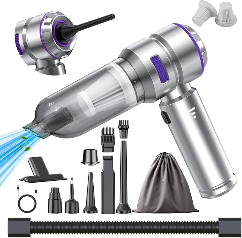 Portable 4-in-1 Cordless Car Vacuum Cleaner with Brushless Motor, Air 