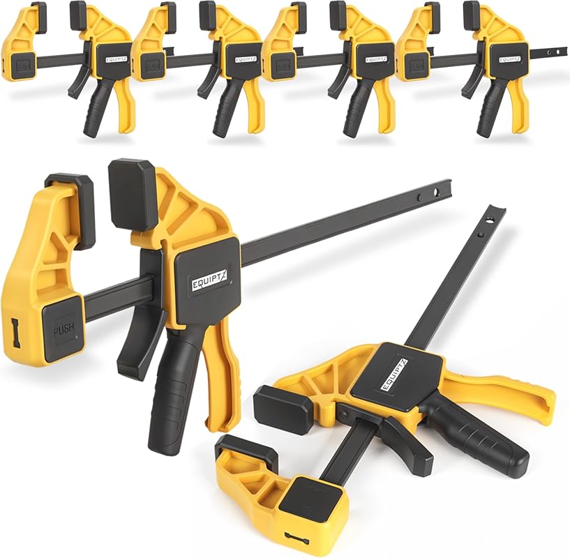 6-Pack Quick Grip Bar Clamps for Woodworking: Two 12-Inch, Four 6-Inch