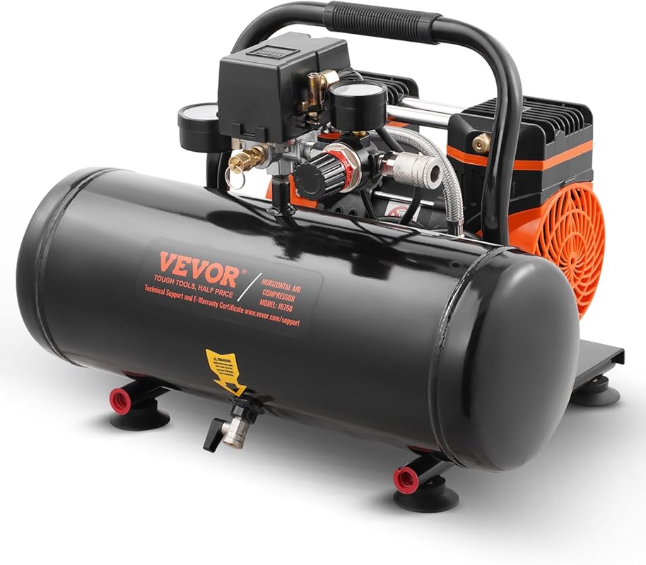 VEVOR Portable 2 Gallon Oil-Free Air Compressor for Auto Repair, Tire 