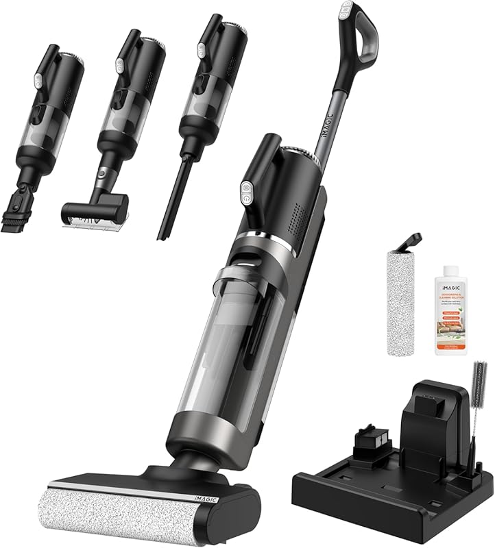 IMAGIC Cordless Wet Dry Vacuum Mop for Multi-Surface, Self-Cleaning wi