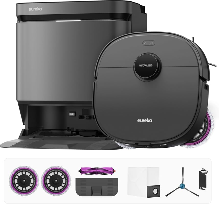 Eureka J15 Pro Ultra Robot Vacuum Mop: Self-Emptying, Flex-Arm, Hot Wa