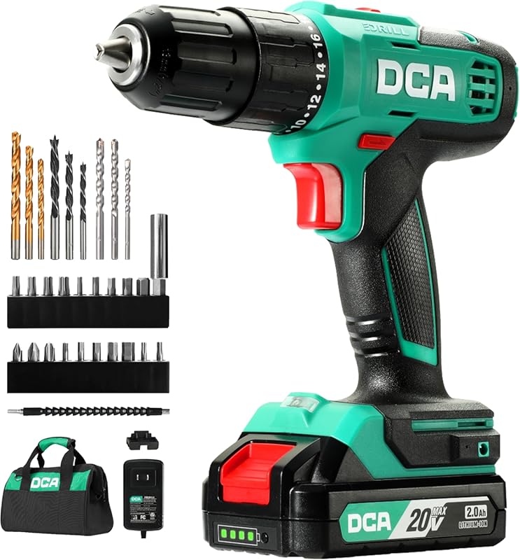 Top 5 Best Drills For Concrete Walls: Expert Picks 4 DCA 20V Cordless Hammer Drill Set, 354 In-lbs Torque, 1/2
