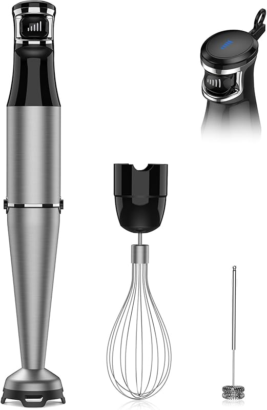 Corded Handheld Immersion Blender 1100W, Variable Speed, 3-in-1 with W