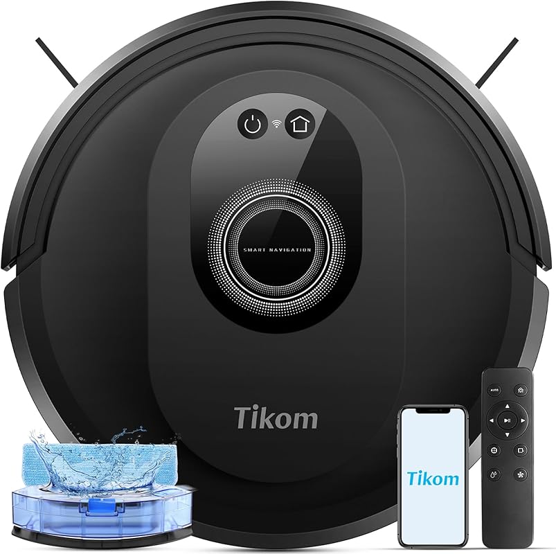 Tikom Robot Vacuum and Mop with 5000Pa Suction for Hard Floors, Carpet