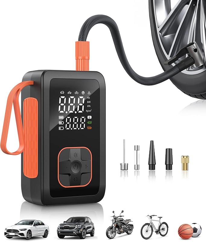 Cordless Portable Air Compressor for Bicycle Tires - 150 PSI Inflator 