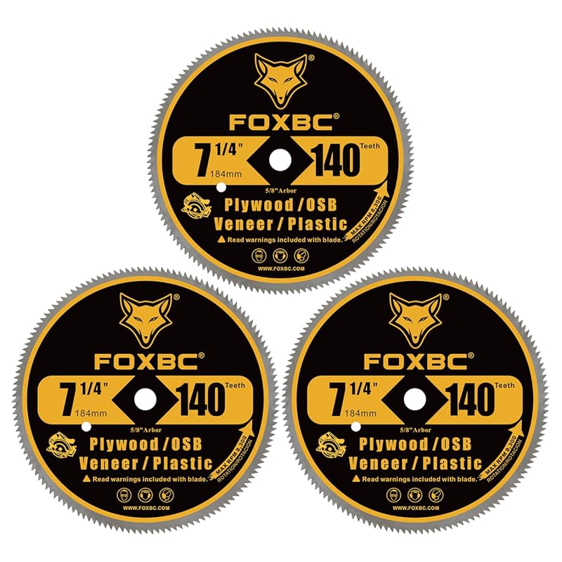 FOXBC 7-1/4 Inch 140 Tooth Carbon Circular Saw Blade for Fine Finish W