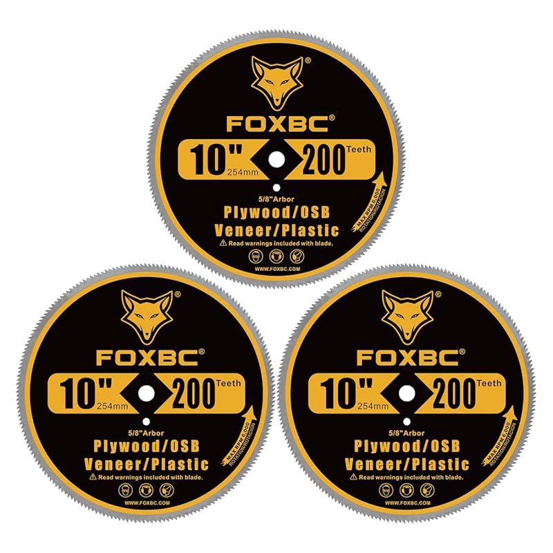 FOXBC 10-Inch 200-Tooth Saw Blade for Smooth Cuts on Plastic and Vinyl