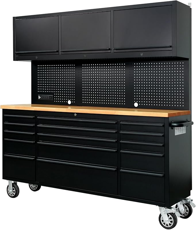 72-inch Stainless Steel Mobile Workbench with Pegboard