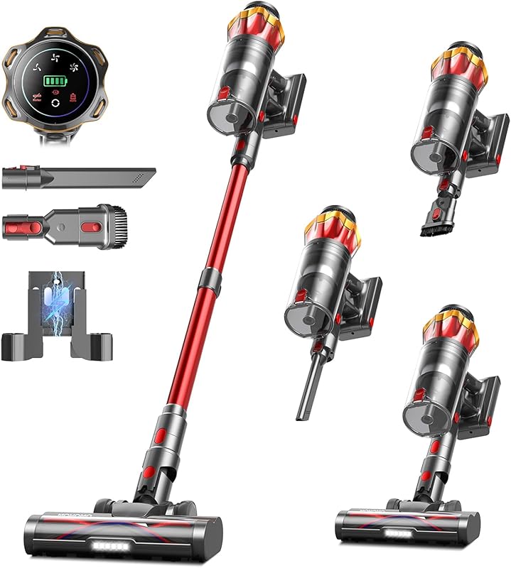 Self-Standing Cordless Stick Vacuum: Powerful Suction, 70-Min Runtime,
