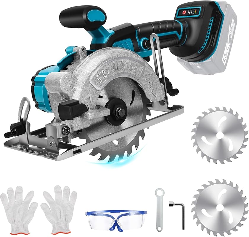 5-Inch Cordless Compact Circular Saw, Brushless Motor, Bevel Cut, Comp