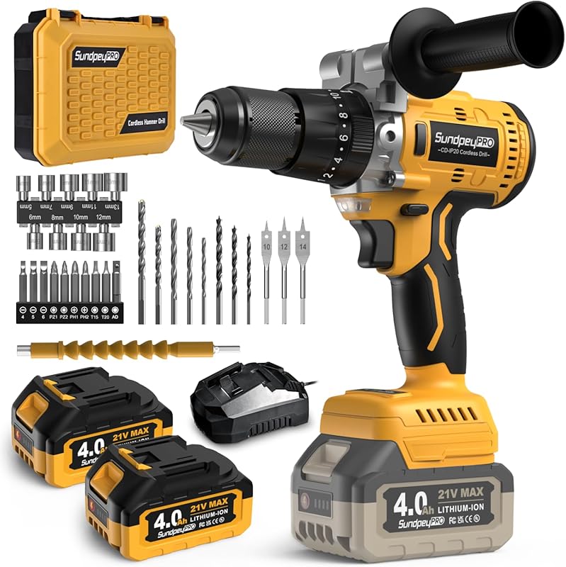 Our 5 Best Cordless Hammer Drills: Expert-Vetted Selections 4 Best Cordless Brushless Hammer Drill with 1/2-inch Chuck and Battery f