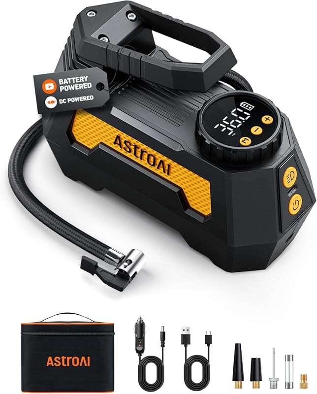 AstroAI H2 Pro Portable Air Compressor and Tire Inflator with Dual Pow