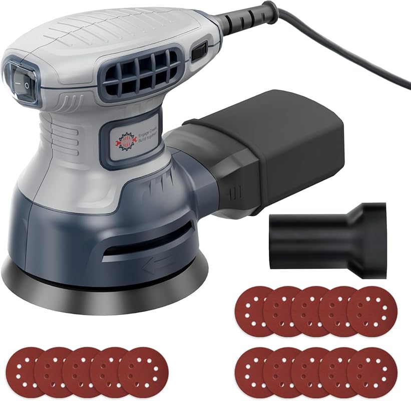 Top 5 Orbital Sanders with Vacuum: Expert-Tested & Approved 5 5-inch Electric Random Orbital Palm Sander with 6 Variable Speeds and