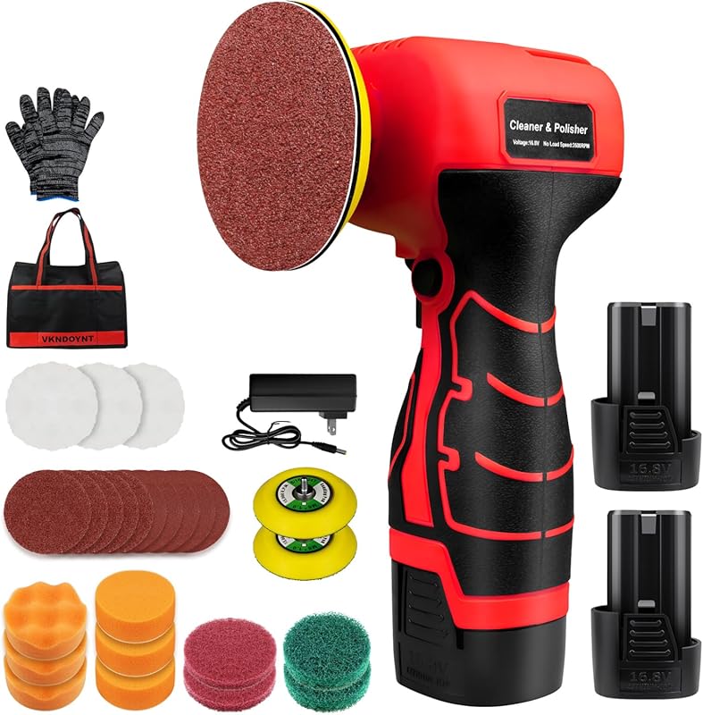 Cordless Mini Palm Sander and Polisher for Sanding, Waxing, and Cleani