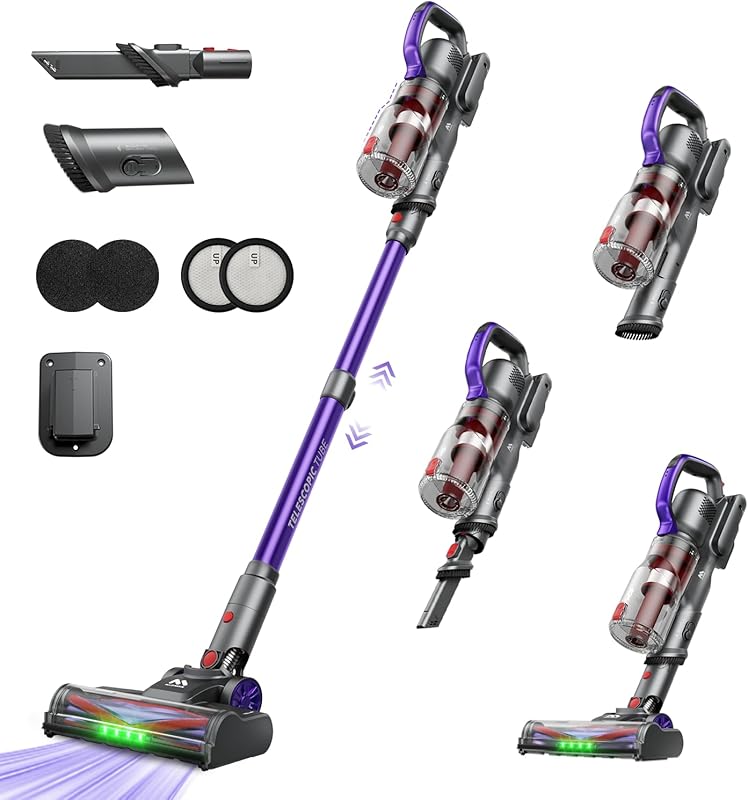 Rechargeable Cordless Vacuum for Home, Car & Pet Hair, Featuring 45KPA