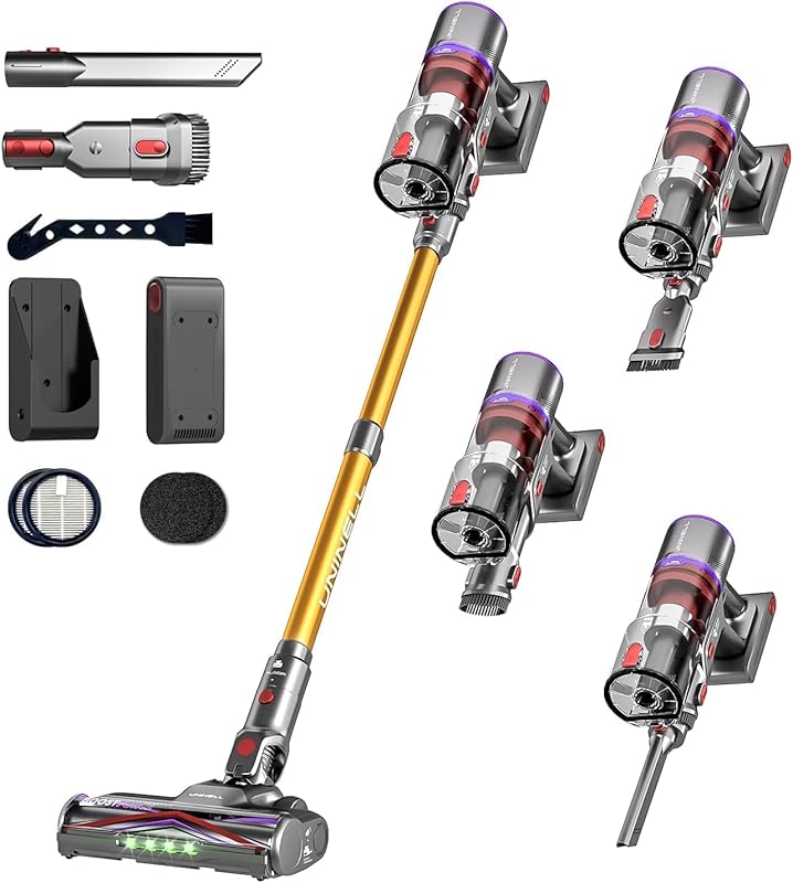 Compare 5 Best Cordless Vacuums: Expert Reviews, Top Quality 5 UNINELL HOME Cordless Stick Vacuum: 70-Minute Runtime, 50KPa Suction,