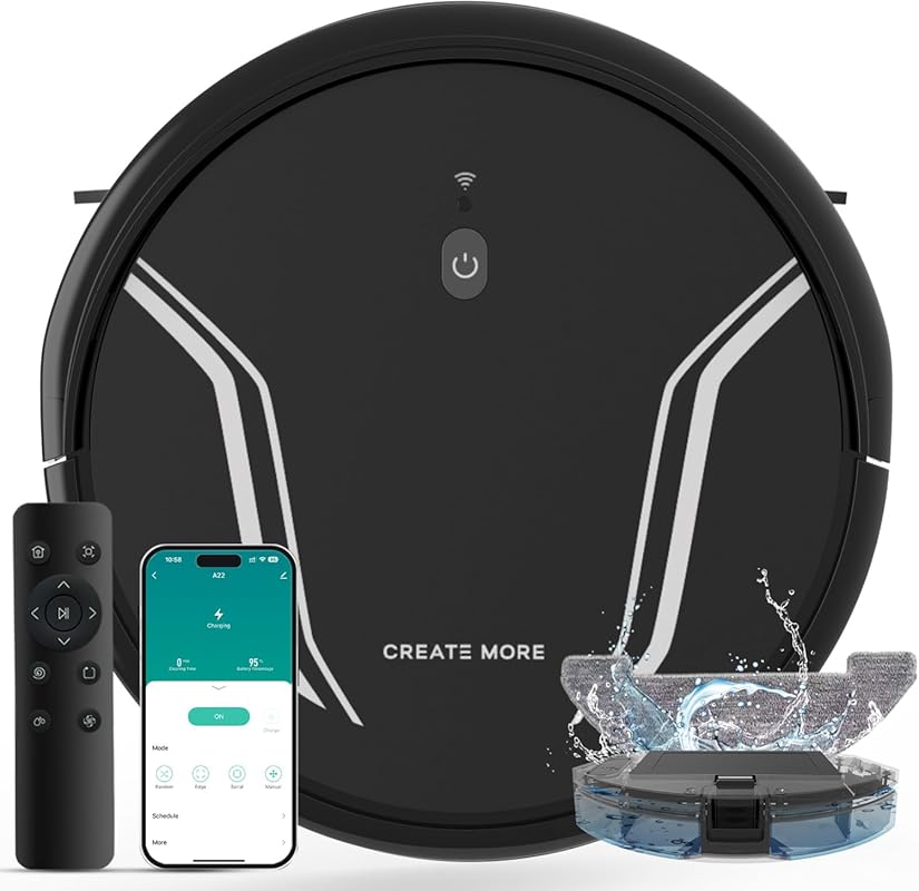 Bagotte Robot Vacuum and Mop: 5000Pa, App/Voice Control, Auto Recharge