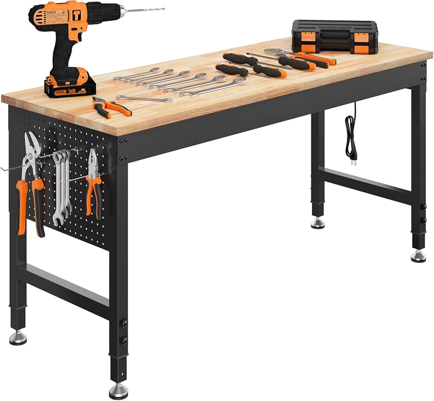 60-inch adjustable heavy-duty workbench