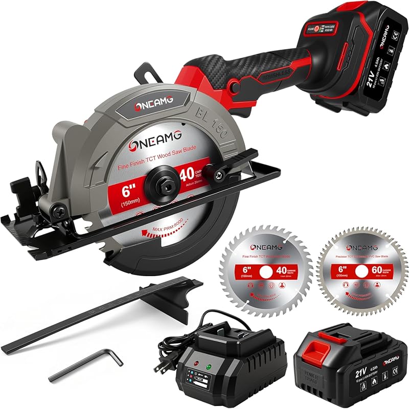 5 Best Mini Circular Saw Cordless: Expert Picks for Quality 4 6 Inch Cordless Mini Circular Saw 21V with 4.0Ah Battery, plus 2 Blade