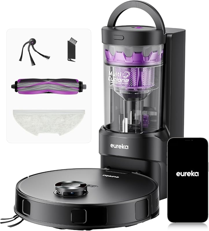 Eureka E20 Evo Robot Vacuum and Mop with Anti-Hair-Tangling, Mop Lifti