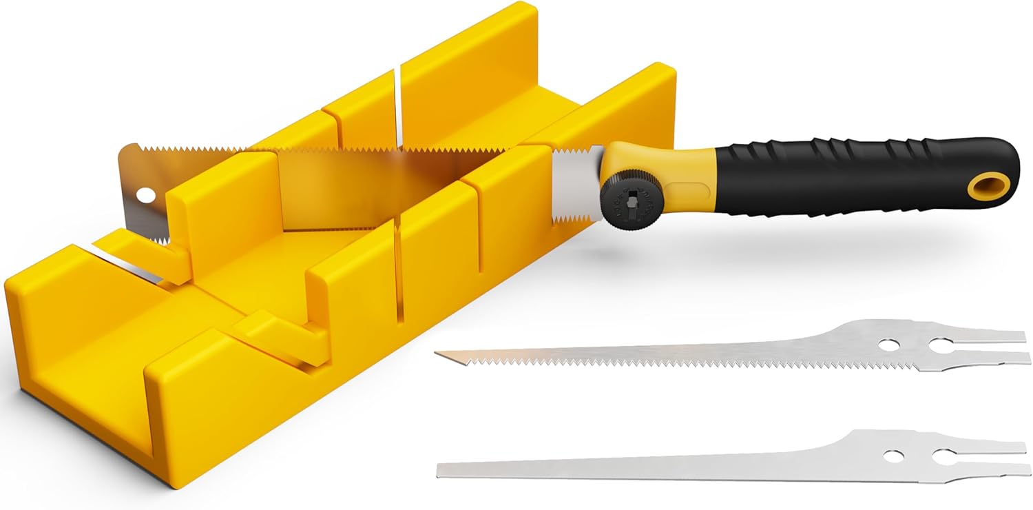 GARTOL Miter Box and Japanese Hand Saw Set for DIY Miter Saw Projects.