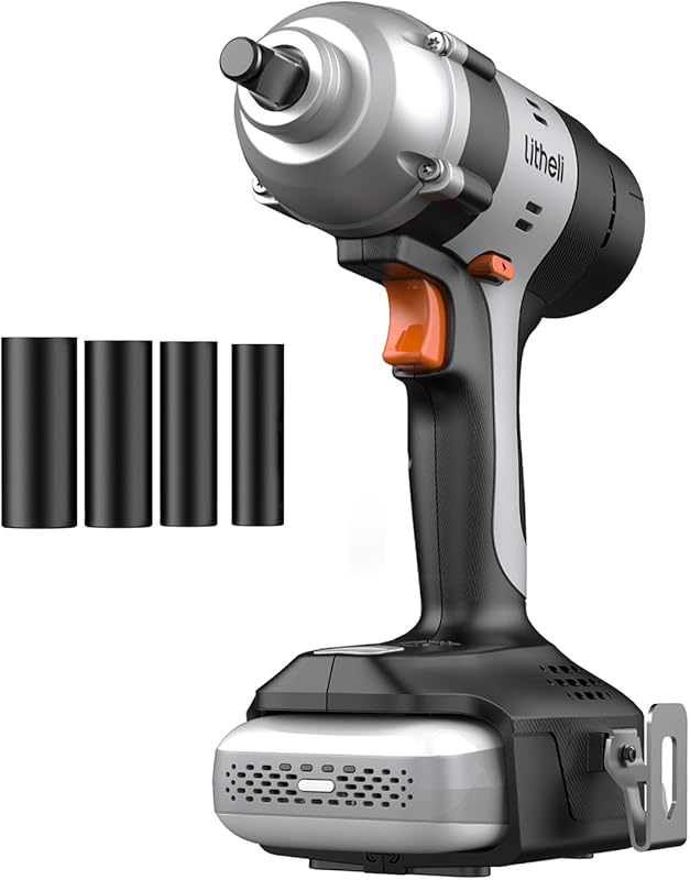 LiTHELi Cordless 1/2-Inch Impact Driver Kit with 4 Sockets and 5 Torqu