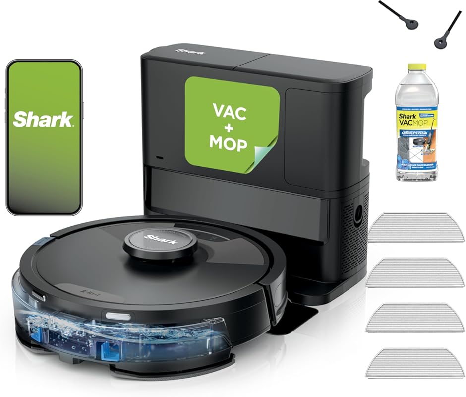 Shark Matrix Robot Vacuum and Mop: Self-Emptying HEPA Base, Sonic Mopp