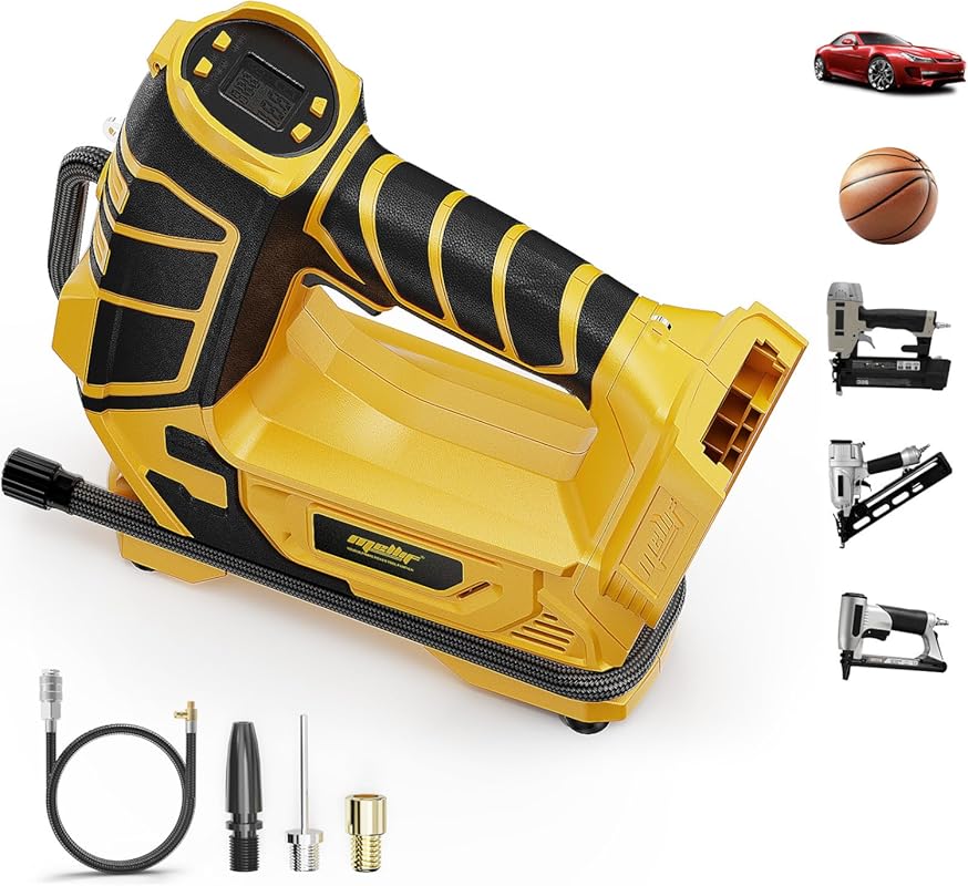 Portable Cordless Air Compressor for Brad Nailers, 120 PSI Oil-Free, D