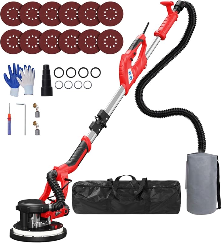 8-Amp Drywall Sander with Vacuum Dust Collector. Features Variable Spe