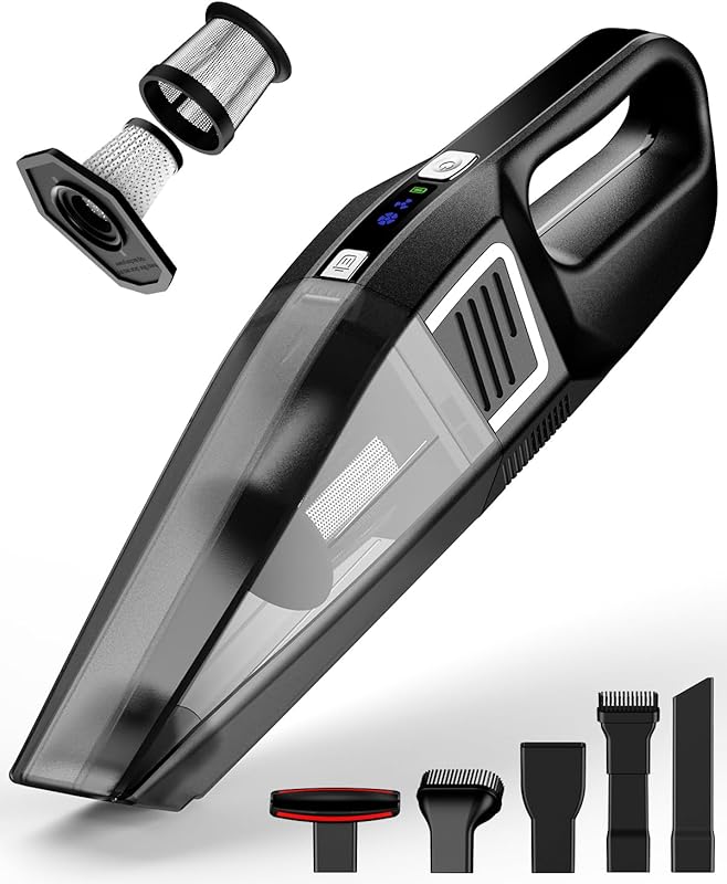 Cordless Handheld Vacuum with 9000Pa Strong Suction, Lightweight and P