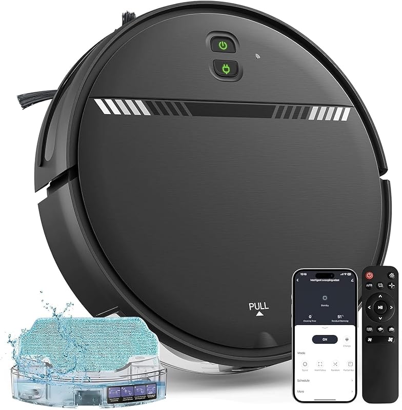 Robot Vacuum and Mop Combo for Hard Floors, Carpets, and Pet Hair.