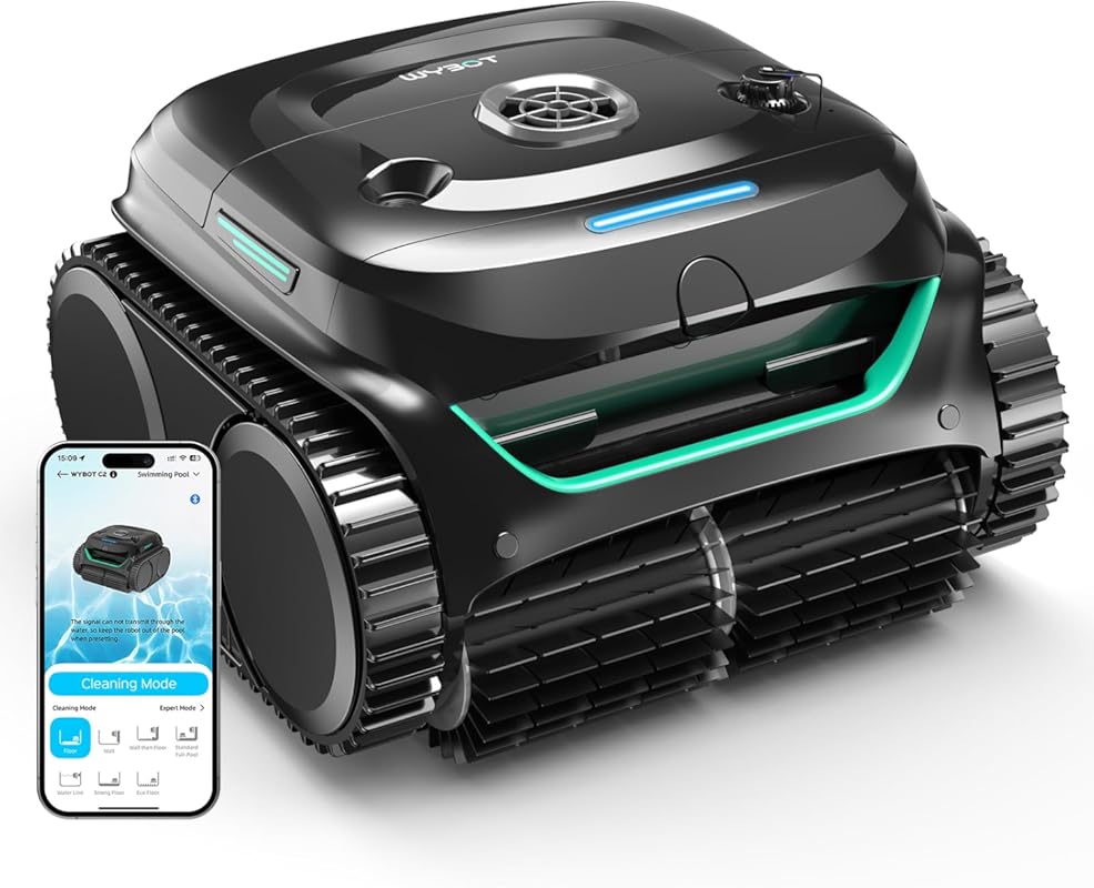 WYBOT C2 Cordless Robotic Pool Cleaner: Wall, Waterline, 180-Min Runti