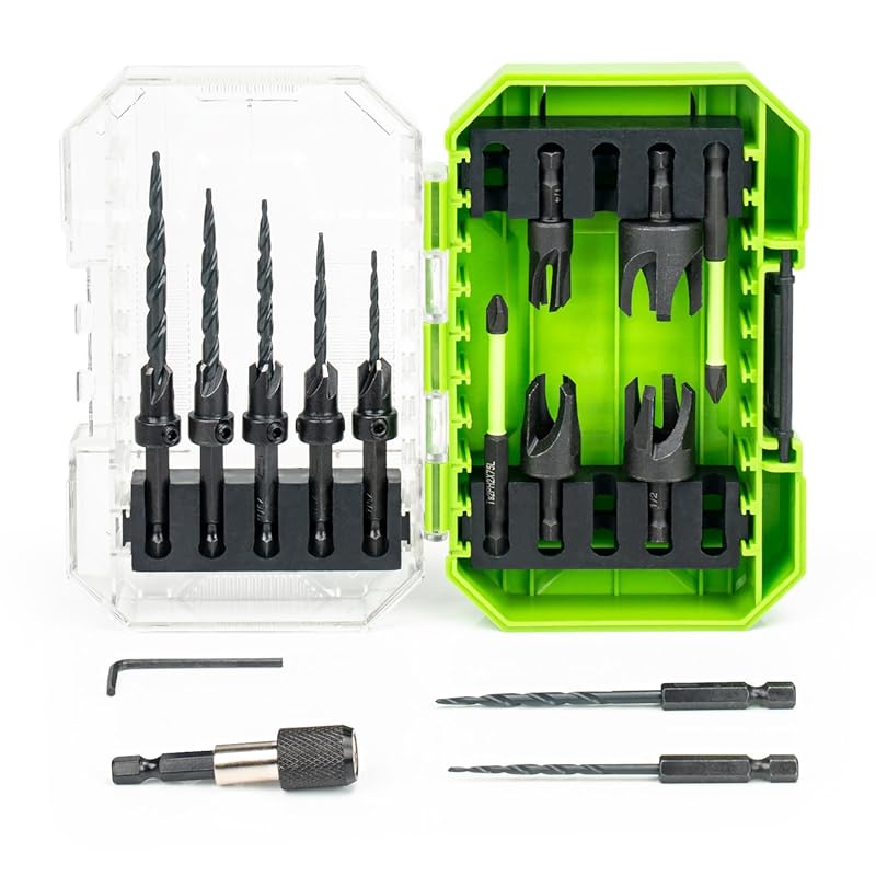 M2 Cobalt HSS Adjustable Depth Tapered Countersink Drill Bits for Wood