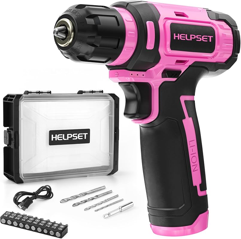 Pink 8V Cordless Drill Driver, 3/8