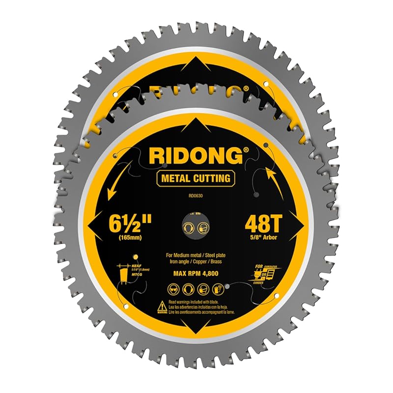 6-1/2 Inch 48 Teeth Carbide Tipped Thin Kerf Metal Cutting Circular Sa