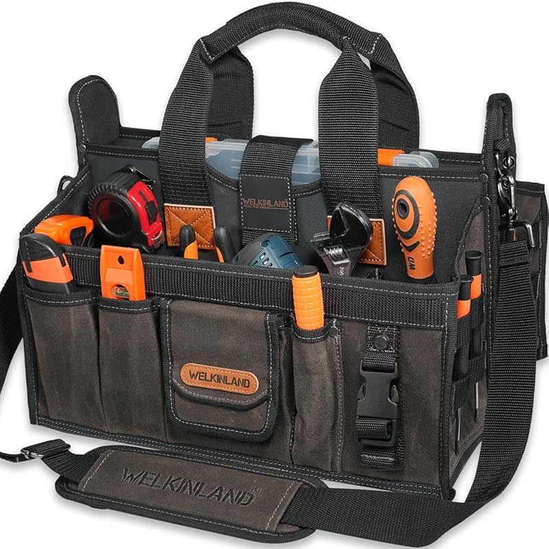 WELKINLAND 20-Pockets Electrician Tool Tote, 16