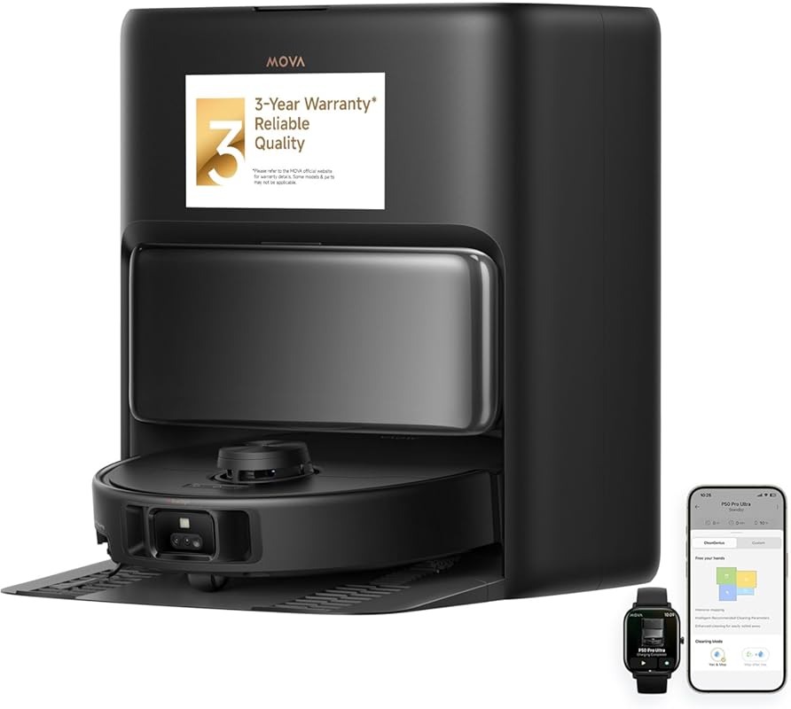 Mova Robot Vacuum and Mop: Powerful suction, auto empty, self-cleaning