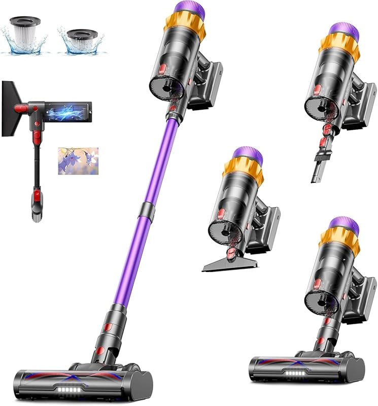 Cordless Stick Vacuum Cleaner: 70-Minute Runtime, Self-Standing Design